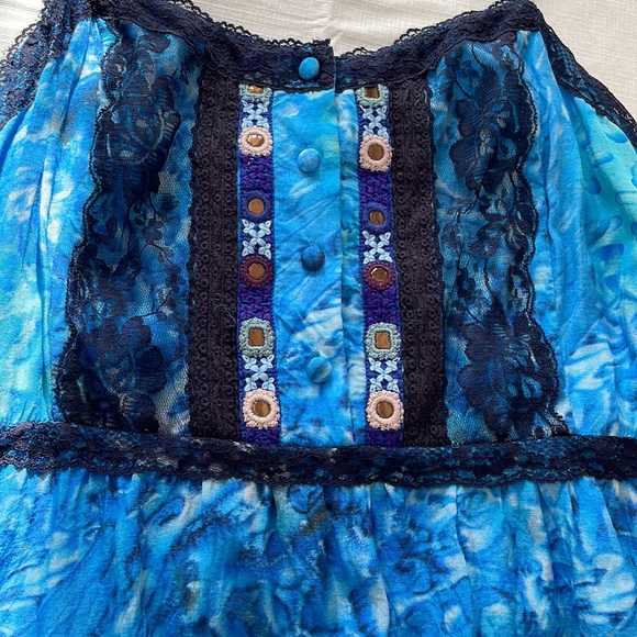 Free People lace trim spaghetti strap top - Picture 3 of 6